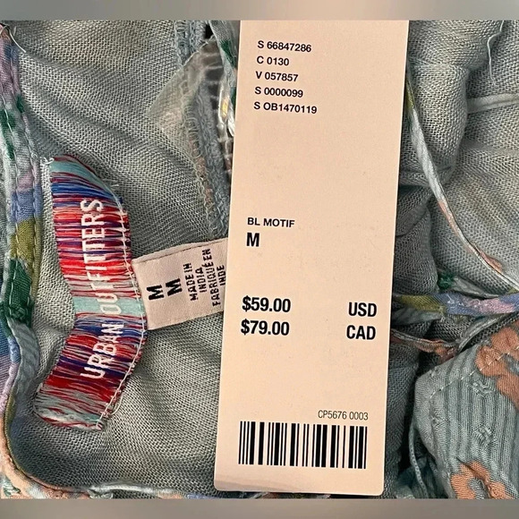 💙 URBAN OUTFITTERS Georgia Tiered Floral Loose Strappy Back Dress Medium‎ NWT - Picture 6 of 7